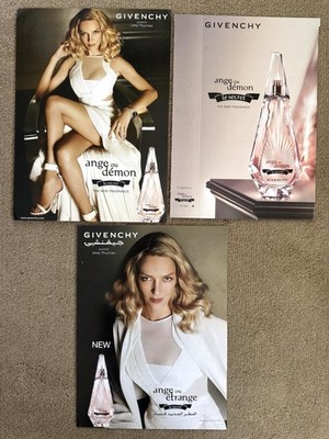 3x Givenchy Ange Ou Demon (etrange) Uma Thurman Perfume Ads Magazine Clippings