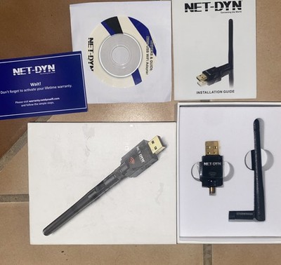 Net-Dyn USB WiFi Adapter 300Mbps 802.11n 2dBi Antenna PC Mac NEW In Box