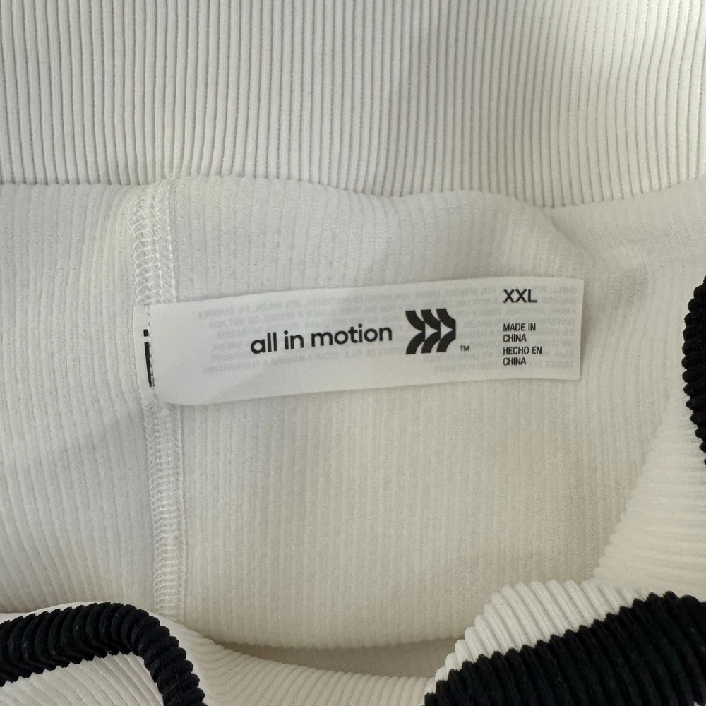 All in Motion Seamless Tennis Skort XXL 2XL White Black Drawstring