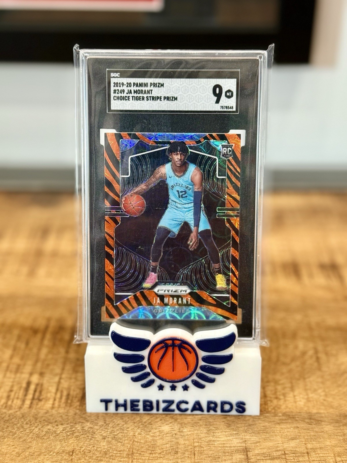 2019-20 Prizm Choice Tiger Refractor RC Rookie Ja Morant  SSP CASE HIT SGC 9