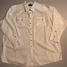 White Horse Mens 4X Western Diamond Pearl Snap Shirt Solid White