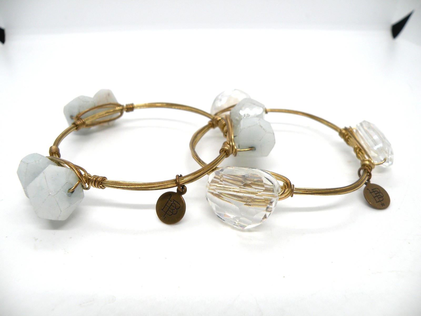 2X Bourbon Bowties Signed Crystal Wired Jewelry G… - image 1