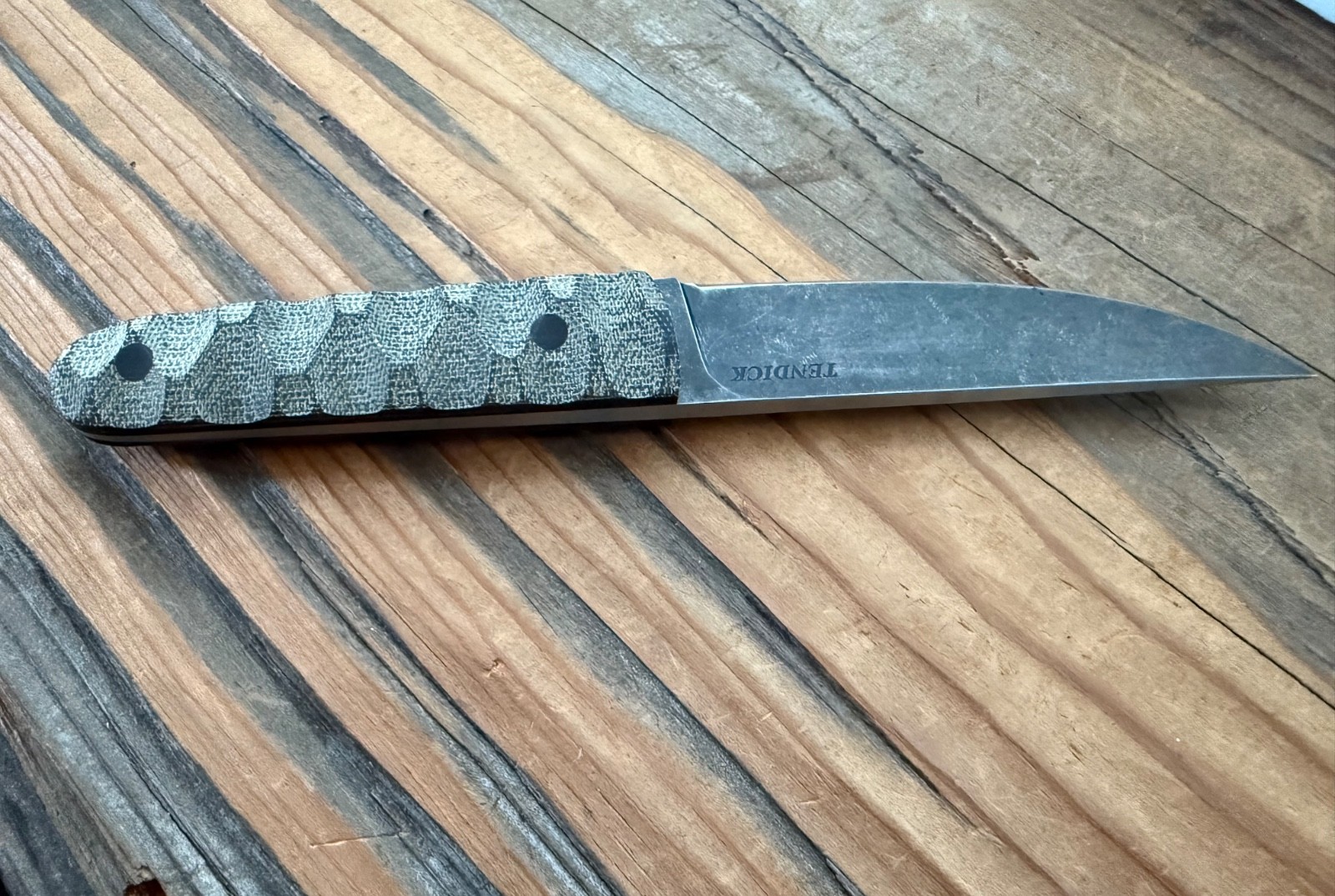 Ben Tendick BRT Bladeworks, BDU Kwaiken, 4.5" 1095 Blade, Black Micarta, Kydex