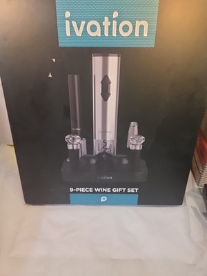 Ivation Electric Wine Opener,9-Piece Wine Gift Set, Bottle Opener & Wine Aerator