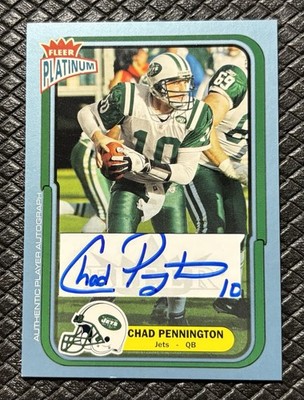 CHAD PENNINGTON 2004 Fleer Platinum Blue Parallel Auto SP /71 New York Jets