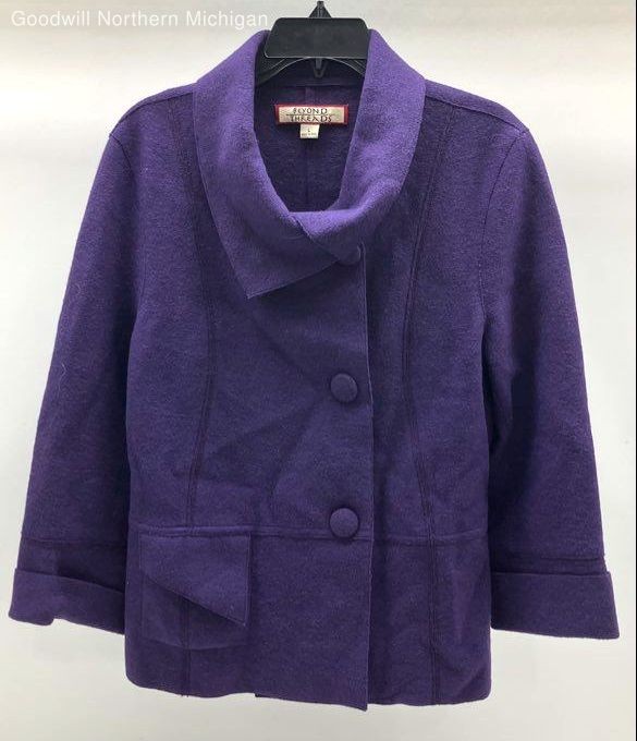 Women's BEYOND THREADS Purple Button Jacket - Siz… - image 1