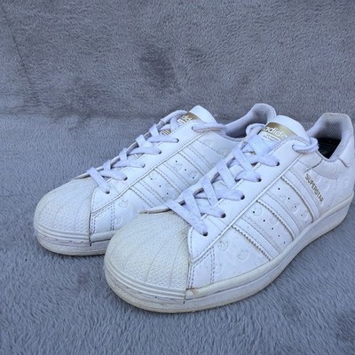 Adidas Superstar Sneaker Damen UK 4 Weiß Gold Freizeitschuhe