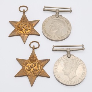 WW2 British Medal Group Defence & War Italy Star & France & Germany Star