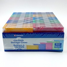 Verbatim Slim CD/DVD Storage Cases 100 Pack - 5 Assorted Multi-Color Slim Cases