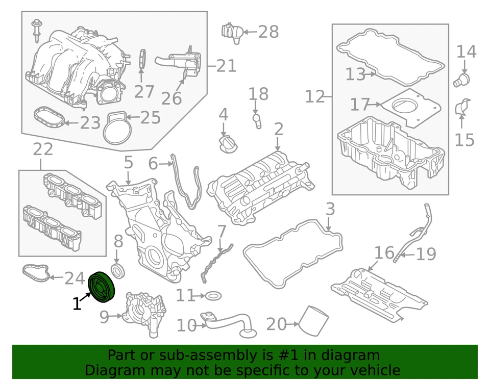 正品福特阻尼器和滑轮 6E5Z-6312-AA — 第 2/3 张图片