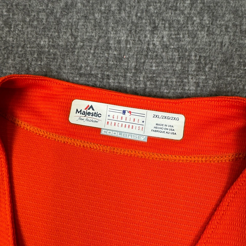 Houston Astros World Series Jersey Womens XXL Orange MLB Baseball Button - Image 2 of 4