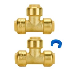 Half Inch Push To Connect Tee Fittings Pack Of 2 No Lead Brass Tee Connector