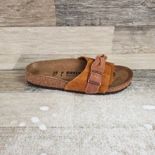 Birkenstock Oita Slide Sandals Womens Sz 4 Narrow Mink Suede Slip On Open Toe