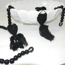 Black Wood Bead Garland Boho Decorative Fall Decor 6 Feet NEW