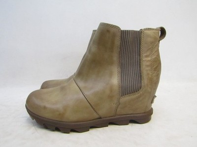 Sorel Womens Size 10 M Brown Leather Chelsea Wedge Ankle Fashion Boots Bootie