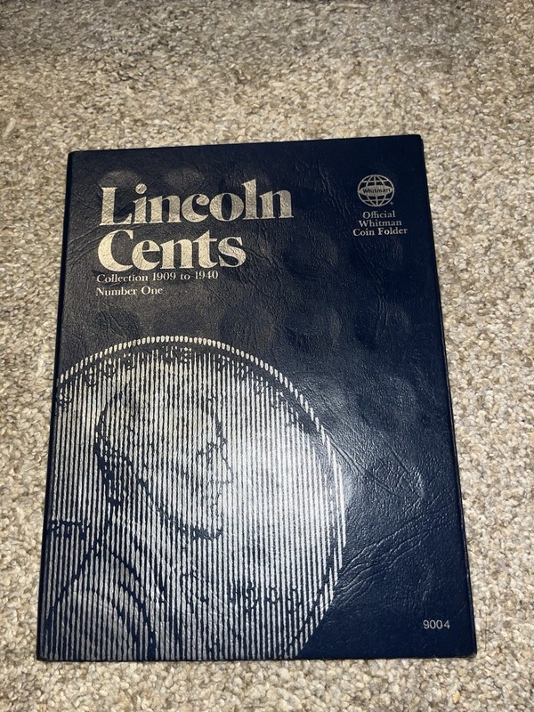 Lincoln Cent Album 1909 to 1940 Whitman Album, holds 82 Coins.