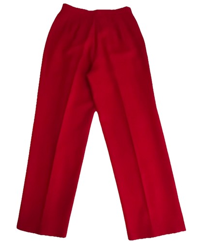 Pantalone donna vintage taglia 10 100% lana rosso vita alta plissettato foderato usato in ottime condizioni - Foto 2 di 12