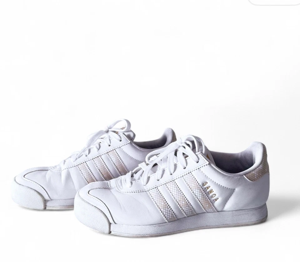 White Adidas Samoa Originals trainers size 8 #sneakers - Image 2 of 3