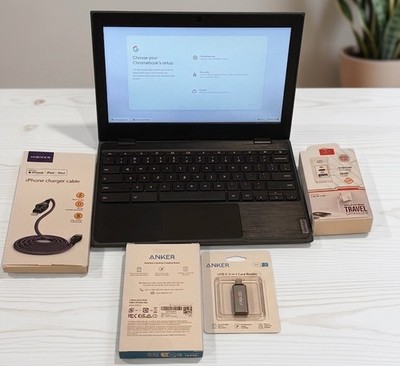 (Bundle Items )Lenovo 100e Gen2 Chromebook 11.6'' 4GB 32GB Intel Celeron Black