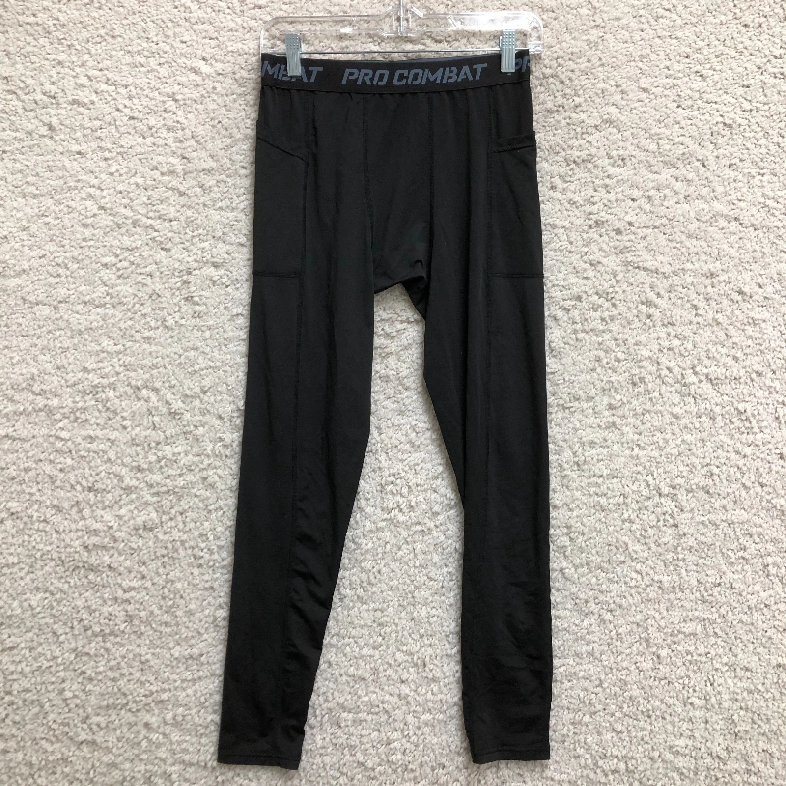 HYCOPROT Pro Combat Leggings Large Adult Black Compression Stretch Pull On Mens - product detail image 1