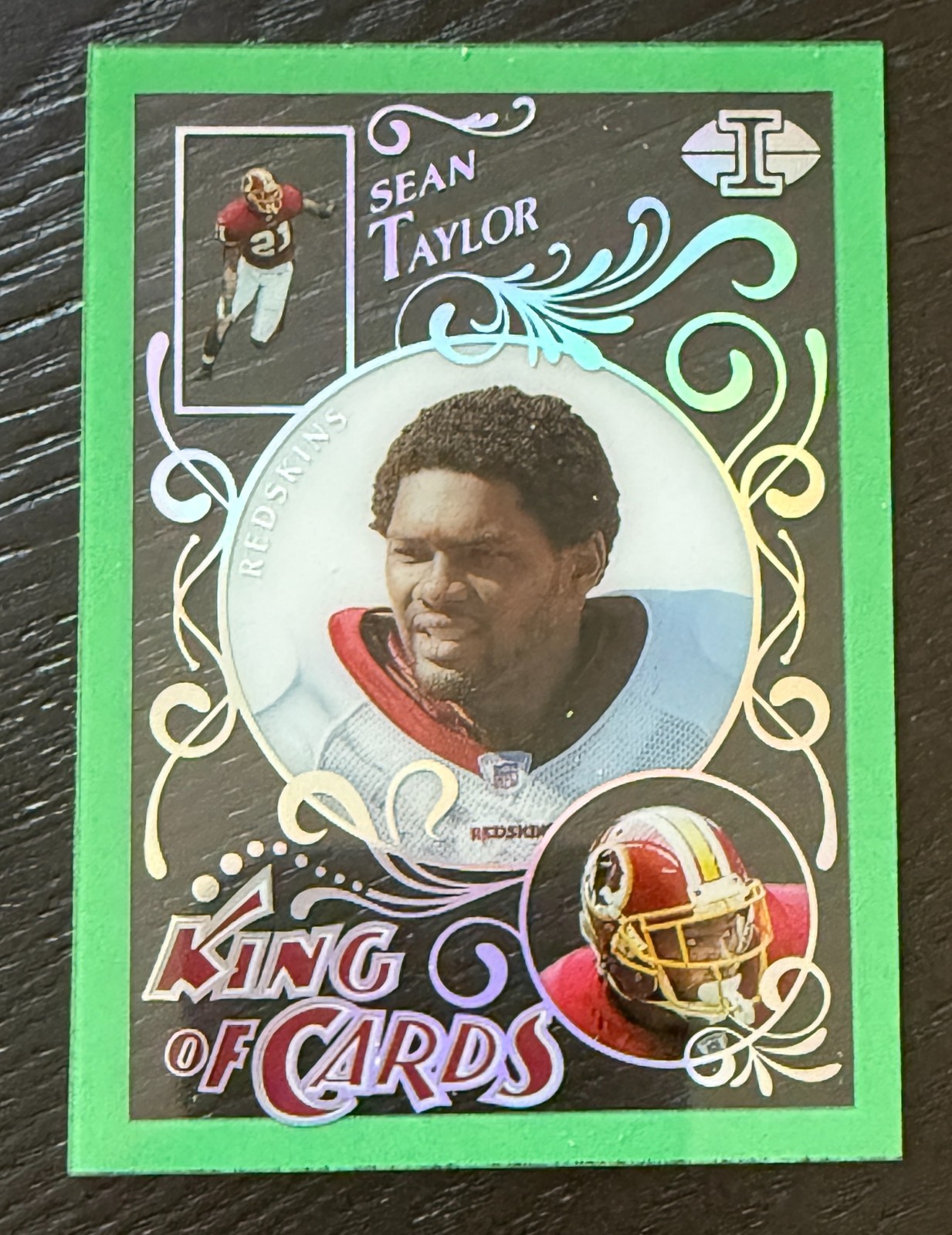 Sean Taylor 2021 Panini Illusions King of Cards Green #KC-20 Redskins