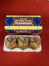 Set Of 3 Holiday Drum Ornaments Giftco Christmas Holiday