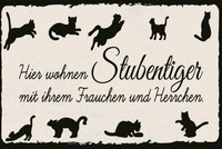Holzschild 30X40 Cm Hier Wohnen Stubentiger Schild Deko Geschenk Schild