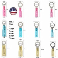 50/300PCS Heat Shrink Wire Connectors Electrical Ring Spade Crimp Terminals Kit