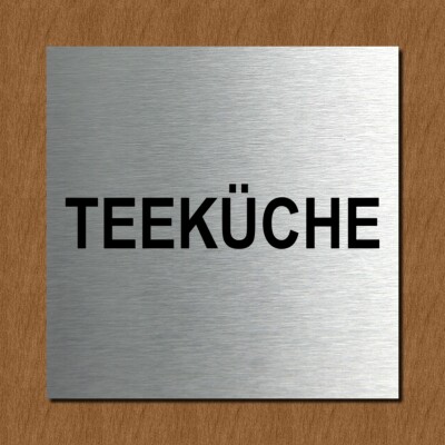 Schild Türschild Edelstahl Design Piktogramm - Teeküche