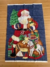 Night Before Christmas Fabric Door Panel Santa Toys Susan Winget 29” x 45” Quilt