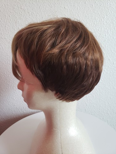 New Short Pixie Cut Wig Mixed Blondy Brown Bangs Synthetic - Picture 11 of 13