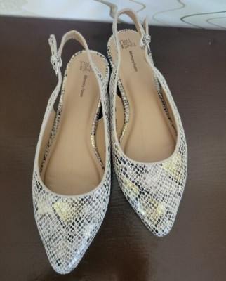Time Tru Women's Leather Snake Flat Shoes Memory Closed Toe Size 10