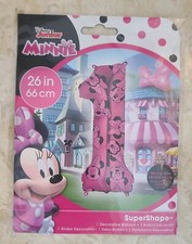 Disney Junior Minnie Mouse SuperShape 1 Birthday Balloon 11x26in - NEW