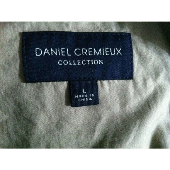 DANIEL CREMIEUX MENS NEW KHAKI 100%LINEN SPORT COAT JACKET BLAZER SIZE: L - Image 3 of 4