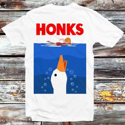 Honk Honk Jaws Honks lustige Gans Ente DnD T-Shirt B544