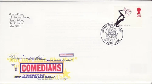 GB Stamps Souvenir Cover Comedians  and Walsall printers CLOWN WEMBLEY PM 1998