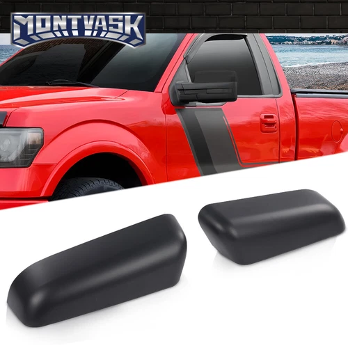 2Pcs Mirror Cover Set Fit For 09-14 Ford F150 Upper Cap Black Left & Right