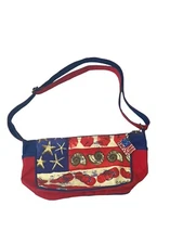 Paul Brent Crossbody Purse Bag Sun N Sand Starfish Seashells Red Gold Blue