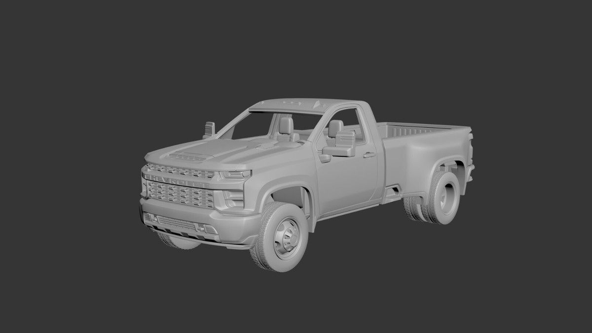 自動車 1/25 Chevy SILVERADO C-3500 Dually AMT: 1996 Chevy C-3500 Dually Pickup Model Kit - 46 Parts