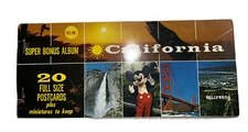 California Postcards 20 Full Size Vintage SUPER BONUS ALBUM + Miniatures To Keep