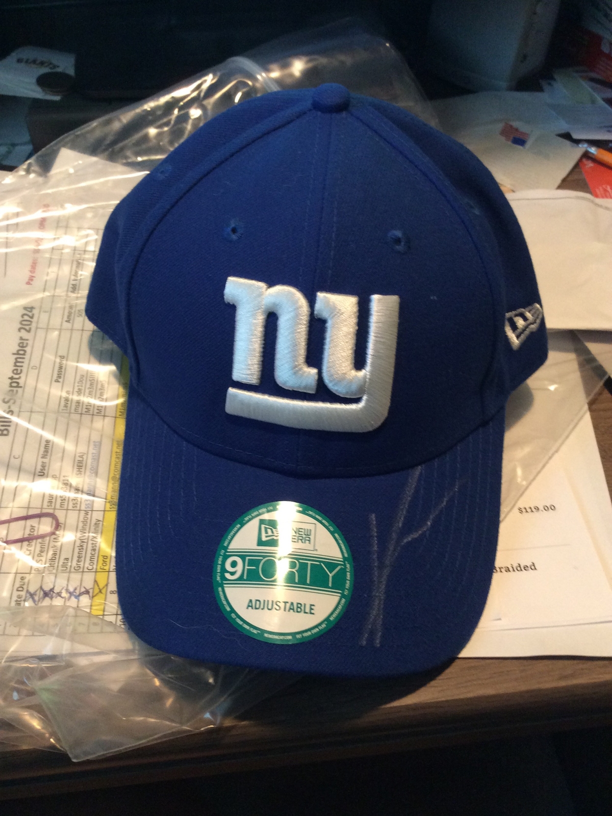 Kadarius Toney Autographed Signed New York Giants NY Giants 9Forty Adj Cap PSA COA 