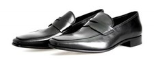 PRADA Leather Dress Shoes Penny Loafer Slipper 2DB103 Black NEW -  US 10 EU 43
