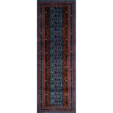 Traditional Hand Knotted Wool Runner Rug, Animal Pattern, Bluish Gray, 2x6 Feet