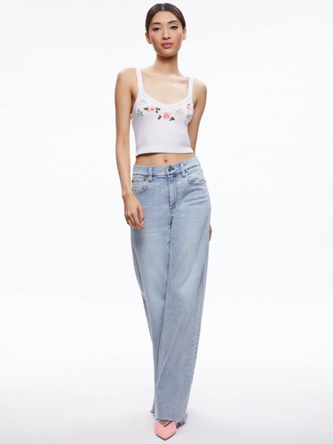 ALICE + OLIVIA BRIGIDA EMBROIDERED TANK SIZE S NWT - Picture 2 of 8