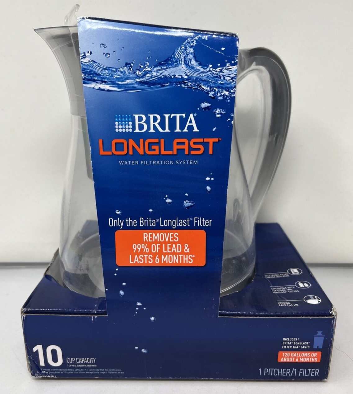 Brita Longlast 10 Cup Water Filtration Pitcher Brand New eBay