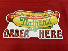 NATHANS HOT DOGS ORDER HERE CORRUGATED PLASTIC SIGN
