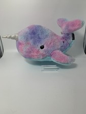 FAO Schwarz Glow Brights Narwhal Plush with Lights Sounds Purple Pink Blue