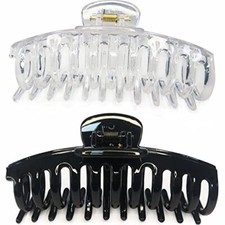 Jumbo Large Hair Clips for Thick Hair Women 5.5 Inches Long black and clear