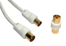 GC1040 - 15 Metres WHITE TV AERIAL M-M CABLE+F-F COUPLER