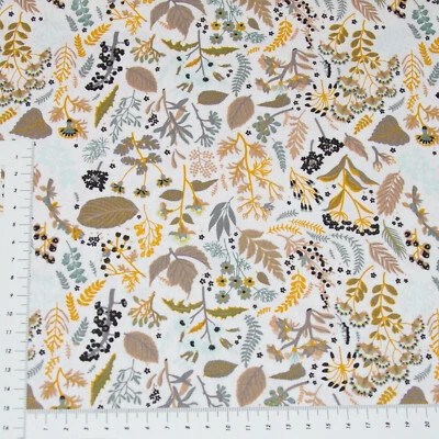 QUALITY TEXTIL Herstblüten in Jadegrün Serie Herbstgarten 100 % BW Organic Qualität (3013)